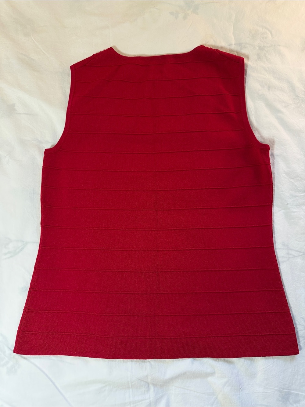 Cable & Gauge Red Ribbed Square-Neck Knit Tank - Picture 5 of 5